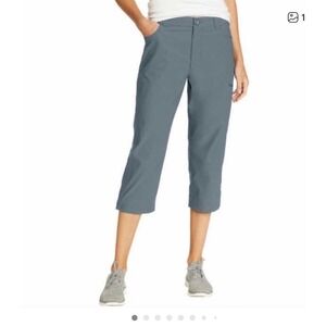 Eddie Bauer WR Tech Capri Pants Blue Gray Womens 18 C1361054 Hiking Outdoor